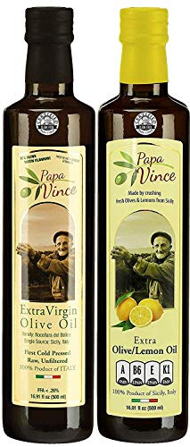 Olio Extra Vergine di Oliva e Olio al Limone - Da Olive Monocultivar e con Limoni di Sicilia - Papa Vince - 100% Siciliano e Artigianale