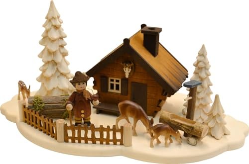 Ratags Tischschmuck mit Räucherhaus, Forsthaus
