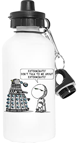 Wigoro Dalek Adams Mashup - Dalek Sport Voyage Blanc Bouteille d'eau Métal Étanches Travel White Bottle Metal Leak-Proof