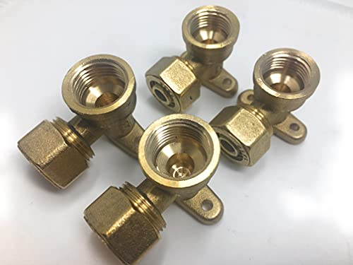 4x Schraubfitting Wandwinkel Wandscheibe 16x2 mm 1/2 Zoll Innengewinde für Mehrschicht-Verbundrohr, DVGW, UBA-konform, bis max.100°C