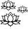 Ferraycle 3 Stück Metall-Lotusblumen-Wanddekoration, Lotusblüte, Wandkunst, ausgehöhlte Schilder, hängende Silhouette für Schlafzimmer, Badezimmer, Küche, Garten, Hotel, Dekorationen (schwarz)