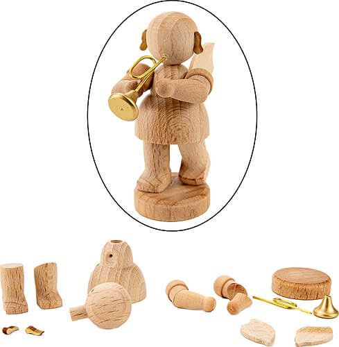 Kunstgewerbe Uhlig Bastelset Engel stehend mit Trompete - 6 cm