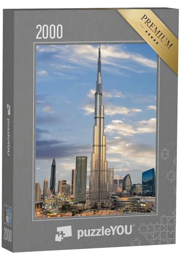 puzzleYOU: Puzzle 2000 Teile „Futuristische Skyline von Dubai, Downtown“ – aus der Puzzle-Kollektion Burj Khalifa