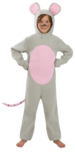 Funidelia Mouse Costume for Kids, Includes Jumpsuit, Headpiece, Tail and Mittens - Outfit for Kids for Parties, Carnival and Halloween