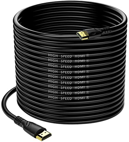 Jorenca Cable HDMI 4K 20m(HDMI 2.0,18Gbps) Conectores chapados en oro de ultra alta velocidad, Retorno de audio Ethernet, Video 4K@60hz 1080p 3D Compatible con Xbox Arc PS PC HDTV PS3/4/5/9,etc
