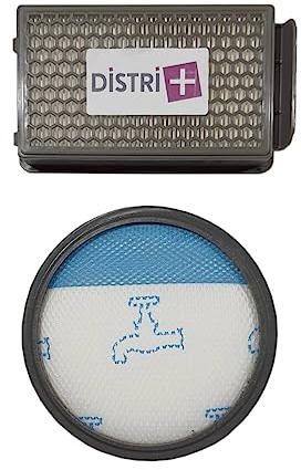 Distri+ - Lot de 2 filtres pour aspirateurs compatibles Moulinex Rowenta Compact Poxer Cyclonic RO371 à RO379, RO482 à RO488,