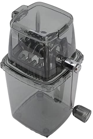 ASHATA Manueller Eiscrusher Edelstahl Kleiner manueller Eiscrusher für Getränke, geschabtes EIS(Grau)