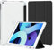 4UBonlife Coque pour iPad 9ème/8ème/7ème Génération 10,2 Pouces 2021/2020/2019, pour iPad Air 3 et iPad Pro 10,5 2017 avec Porte-Stylo, Housse Étui Fin et Léger Coque Arrière Translucide, Noir