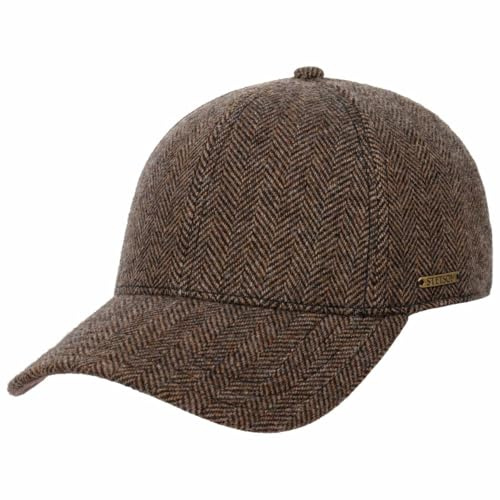 Stetson Plano Wool Baseball Cap Herringbone Design Fullcap Cotton Lining Men Fall Winter