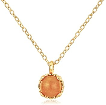 Brandlinger ® Halskette Damen Silber 925. Kette mit Anhänger aus Opal oder Topaz. Schmuck Damen vergoldet mit 18 Karat für Frauen und Mädchen. Länge der Kette: 40-45cm