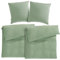 Pure Label Musselin Bettwäsche 155x220 4-teilig bestehend aus Bettbezug 155 x 220 cm 2er Set, Kissenbezug 80x80 cm 2er Set aus Baumwolle - Traumhaft kuschelige Bettwäsche-Sets in grün