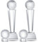 Libima 4 Pcs Golf Trophy 2 x 2.6 Inch Crystal Glass Trophy Award with Display Stand Base and Elegant Gift Box 9.1 x 2.8 Inch Golf Tournament Prizes Golf Ball Statue for Adults Sports Table Decor