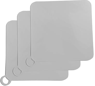 ADEGO Lot de 3 couvercles de douche anti-odeurs et antidérapants en silicone pour salle de bain, cuisine ou patio, élimine les mauvaises odeurs et évite la saleté (15 x 15 cm, gris)
