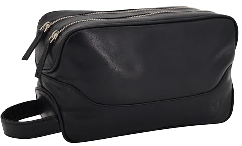 GERMANUS Kulturtasche Andreas aus Leder (Schwarz)