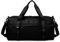 Vllcsla Sporttasche Männer Frauen Reisetasche, 31L, 50x25x25, mit Schuhfach & Nassfach, Sporttasche Fitnessstudio Herren Klein Yogamattenband, Trainingstasche Herren Boxen Weekender Tasche, Schwarz