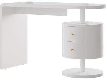 Vicco Schminktisch Lara, Kosmetiktisch, Weiß Hochglanz, 120 cm mit 2 Schubladen