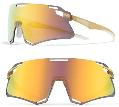 ROCKBROS Fahrradbrille TR90 Rahmen Polarisierte Sportsonnenbrille Radbrille für Outdoor Sportarten Fahrrad MTB Biking Laufen Angeln Laufen Winddichte Sport Sonnenbrille Herren Damen