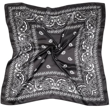 DRESHOW 90x90cm Große Quadratische Schals für Damen Seide Kopftuch Bandanas Haartuch Halstuch Haarschmuck