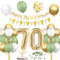 70. Geburtstag Deko Salbeigrüne, Deko 70 Geburtstag Frau Mann, 70er Geburtstag Luftballon mit Girlande, Geburtstag 70 Tortendeko Grün Gold, Avocado Grüne Konfetti Ballon für 70. Geburtstag Party Deko