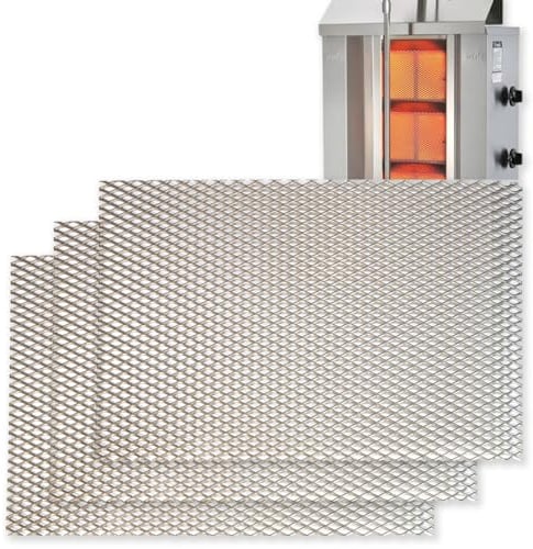 GOLDMAN SERVICE | Set 3 Rejillas Quemador Kebab Asador Gyros 230x150 mm. Parrilla Combustión Resistente Altas Temperaturas. Compatible POTIS - GD3, GD4, GD5