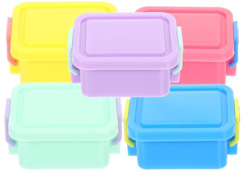 TOYANDONA 5pcs Doll House Decor Storage Box Mini Containers Lids Stackable Mini House Storage Boxes for Collectibles