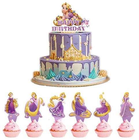 13 Stück Cute Prinzessin Cartoon Tortenaufsätze für Kinder,Happy Birthday Kuchendekoration,Niedlich Princess Anime Kuchenaufsätze Cupcakes Geburtstagskuchen und Muffins,Tortendeko Thema Partyzubehör