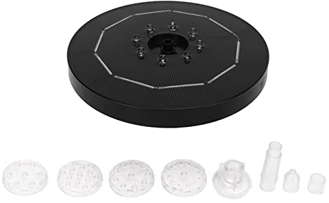 Solarbrunnen, Solar-Vogelbad-Brunnenpumpe, 0,5 W LED Bunte Beleuchtung, solarbetriebene Teichbrunnen, schwimmende Vogelbad-Brunnenpumpe mit 6 Düsen DC4V