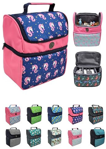 Kinderrucksack für Hörwürfel [Tasche für Toniebox und Tigerbox Touch] Platz für bis zu 25 Tonies und Zubehör verstellbare Innenfächer Netzfach Schultergurte Kindergartentasche (Modell 12)