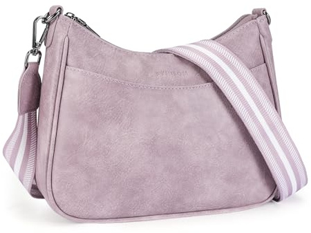 APHISON Small Crossbody Bag for Women Girls' Handbags & Shoulder bags Ladies Mobile Phone bags Vegan Leather with 3 Zip Compartments Crossbody Purse with Adjustable Wide Strap