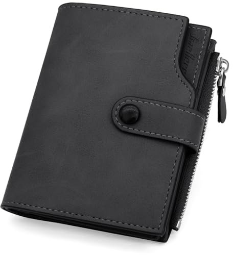 GOUNNU Herren Portemonnaie Leder Geldbeutel RFID Schutz Portmonee Große Kapazität Herren Brieftasche Viele Fächer Bifold Geldbörsen mit Münzfach,15 Kartenfachern Multifunktionale Männer Geldbörse