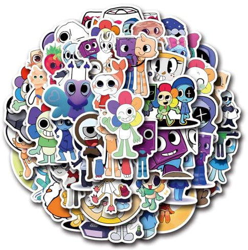 World for Dandys Stickers, 54 Pcs Figure Vinyl Waterproof Sticker Decals for Party, Water Bottle Scrapbook Laptop Skateboard Computer for Teens Fans