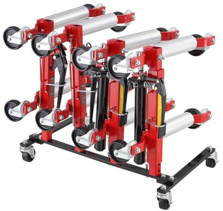 VEVOR Support pour Chariot de Manutention de Voiture Universel, Organisateur de Chariot Déplace Voiture avec Roues Rotatives à 360 °, Support de Rangement pour Chandelles, Capacité 4 Chariots