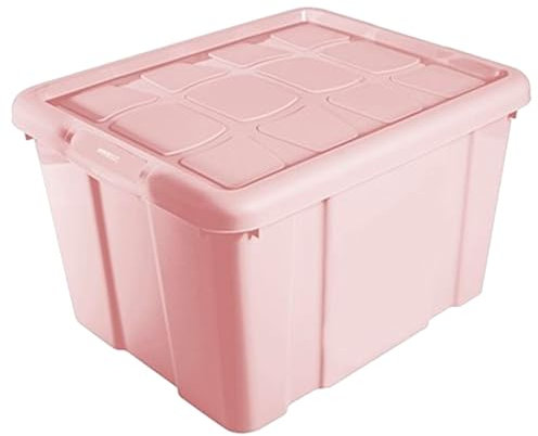 Acan Tradineur - Caja de Almacenamiento con tapa - Fabricado en plástico - Contenedor para almacenar juguetes, Libros, ropa, mantas - N.º 1-16 Litros - 21,5 x 39,6 x 29,6 cm - Color Rosa