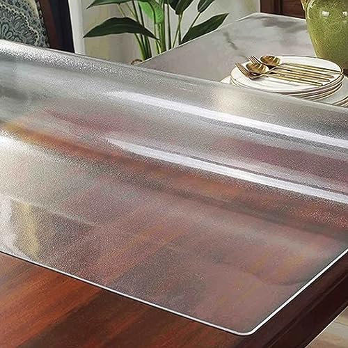 Transparente Kunststoff-Schreibtisch-Tischabdeckung, 3,0 mm dick, mattierte PVC-Platte, Tisch-Schreibtischunterlage für Couchtische, wasserdicht und leicht zu reinigen, 70 x 130 cm