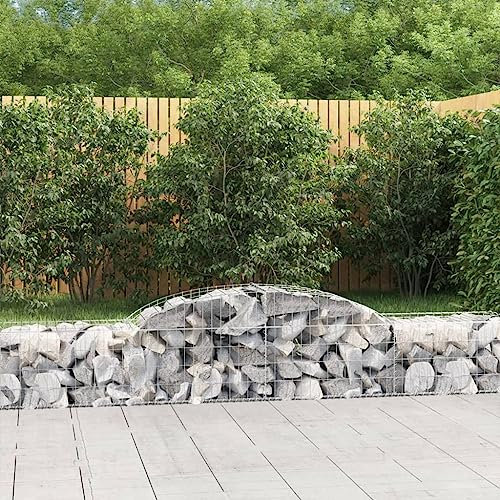 NQJIBUE Lot de 2 paniers en gabion en fer galvanisé 300 x 50 x 40/60 cm