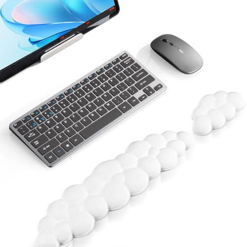 Handballenauflage für Tastatur, Gerbala Cloud Handgelenkauflage Weiche, Ergonomisches Wolke Handauflage Tastatur Mit Pu Leder Memory Schaum, Niedliche Tastatur Handgelenkstütze (Weiß)