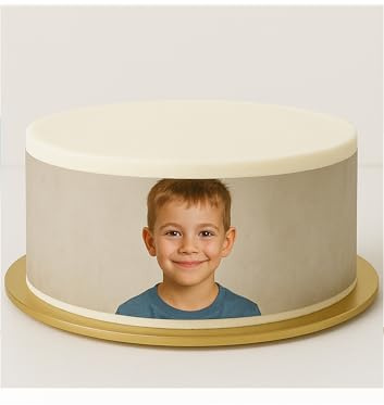 Tortenband essbar selbst gestalten, 4 Stück á 24cm x 5cm, 09200B | Mit Wunschbild und Namen, Für Torten bis 30 cm Ø, Selber ausschneiden, Top Qualität