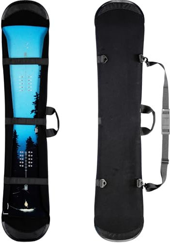 EIGEETO Snowboard Cover Sleeve Case, Snowboard Sleeve Bag Adjustable Soft Cover with Shoulder Strap Bag with Binding (135CM)