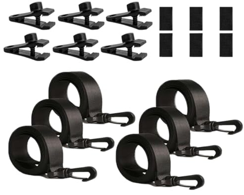 Générique Set mit 6 Schutzgurten für Poolplane, Aufroller für Planen mit Befestigungsbändern und Klammern, Solar-Rollen-Set, Spanngurte für Poolabdeckungen