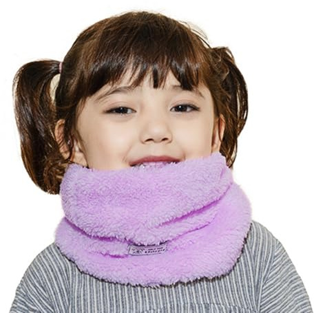 iNszkoos Double-Couche En Peluche Tour de Cou Enfant Écharpe Cache-cou 2-12 Ans Filles Garçons Hiver Écharpe Bébé Boucle Cache cou Foulards Fourrure Snood Écharpe Foulard Temps Froid Accessoire