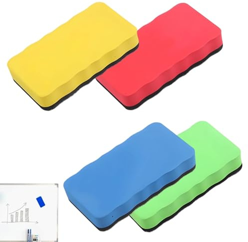 4 Stück Whiteboard Schwamm, Whiteboard Schwamm Magnetisch,Magnetisch Trockener Radiergummi Für Whiteboards, Tafeln, Flipcharts uvw