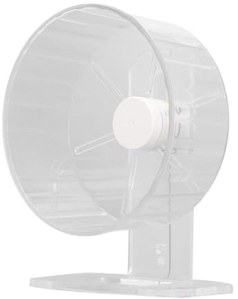 Hamsterlaufrad mit Ständer, Extra Groß, Klarer Acryl, Anti - Rutsch Oberfläche, Für Mäusekäfig Zubehör und Nagerkäfig - Leise Bewegung, Kratzfestes Material, Ideal für Hamster JR (Typ 1)
