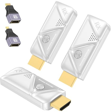 Steetek Wireless HDMI Transmitter and 2 Receivers, HDMI Wireless für die Übertragung von Videos und Audio vom Laptop/PC/Kamera auf 2 Monitore/Projektor/TV, 5G Drahtloser Extender Plug-and-Play