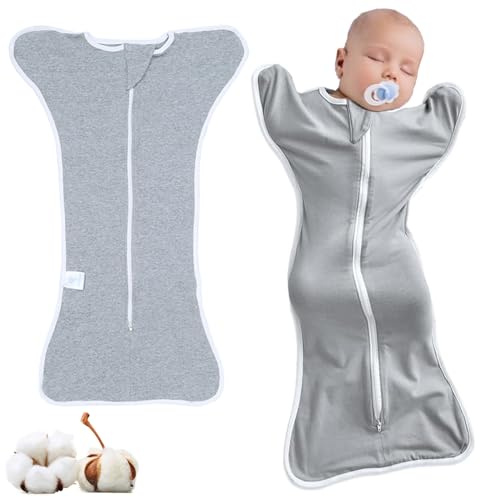 HBSFBH Sac de Couchage pour bébé, Gigoteuse Biologique pour bébé, Emmaillotage Auto-apaisante pour Nouveau-nés, Couverture Emaillotage 0-3 Mois, Emmaillotage Bebe, pour 0-3 Mois Bebe Unisexe