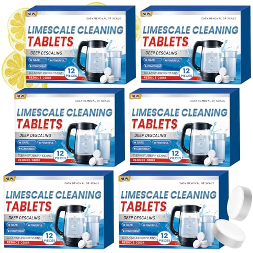 72 PCS Descaler for Kettle Tablets, All Purpose Kettle Descaler Tablets, Powerful Coffee Machine Descaler Tablets for Kettles, Irons, Shower Heads, Coffee Machines