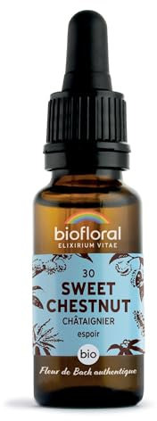 BIOFLORAL - 30 Sweet Chestnut, Châtaignier BIO DEMETER - Espoir - Fleur de Bach Authentique - Compte-gouttes 20 ML