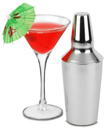 bar@drinkstuff Manhattan Mini Cocktail Shaker 10oz Cobbler Cocktail Shaker, Stainless Steel Cocktail Shaker