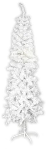 The Christmas Workshop 70640 6ft Slimline White Christmas Tree | Artificial Indoor Christmas Decoration | Includes Metal Christmas Tree Stand | 560 Tips