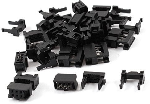 sourcing map 15 Pcs 2 Row IDC Cable Connector FC-6P 6Pin Female Header 2.54mm Pitch