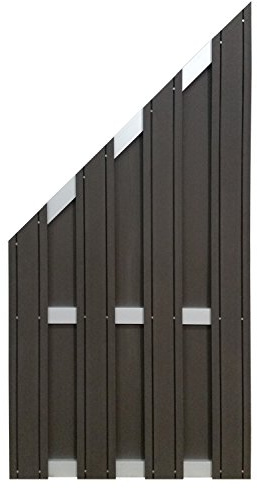 EVERFLOOR Garten Zaun Sichtschutz Zäune WPC mit Alu Streben 90 x 180 / 90 cm